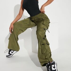 Fashion Nova Olive Wide Leg Cargo Pants